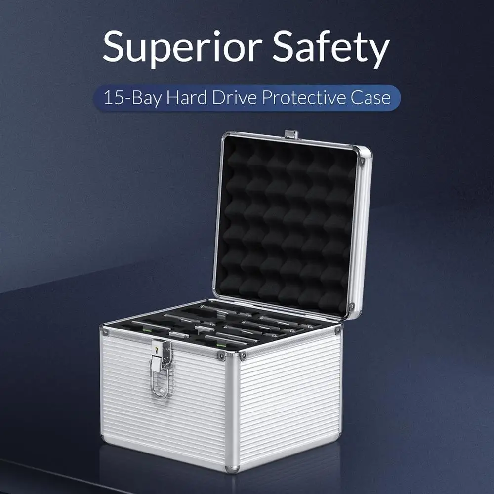 Caixa de Proteção do Disco Rígido Orico-alumínio com Armazenamento de Bloqueio 3.5 Inch Hdd Case 2.5 3.5 m. 10 Pcs - Imagem 2