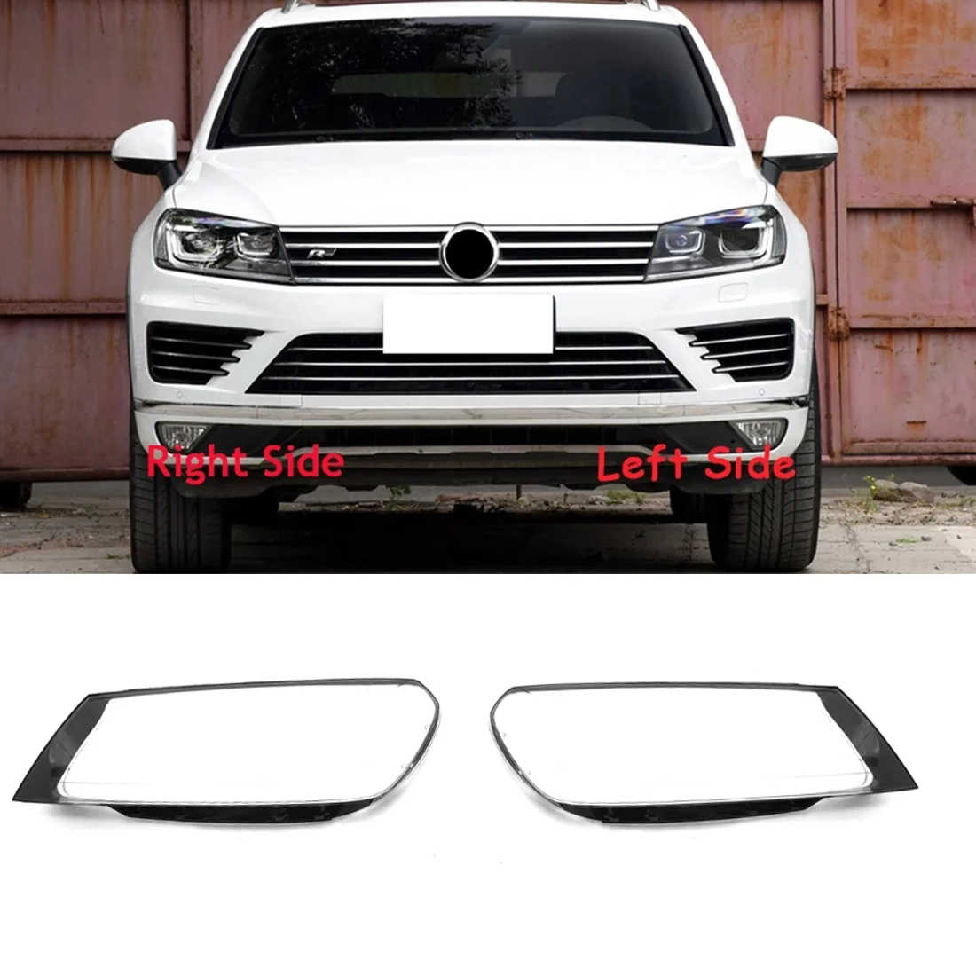 CarHeadlightShellLampShadeTransparentLensCoverForVWTouareg