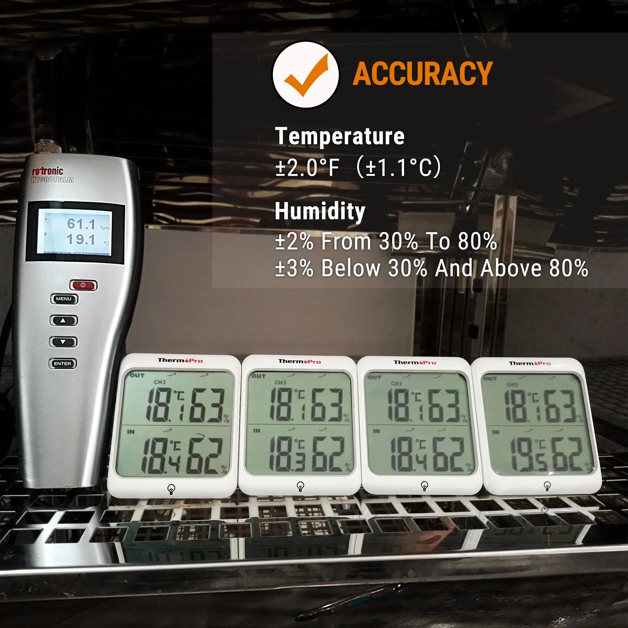 Thermometer Hygrometer ThermoPro TP63C 60M Wireless Indoor Outdoor Digital Weather Station with Backlight for Household Use