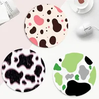 Cow Print Animation Round Office Computer Desk Mat Table Keyboard Big Mouse Pad Laptop Cushion Non-slip for PC Computer Table 1