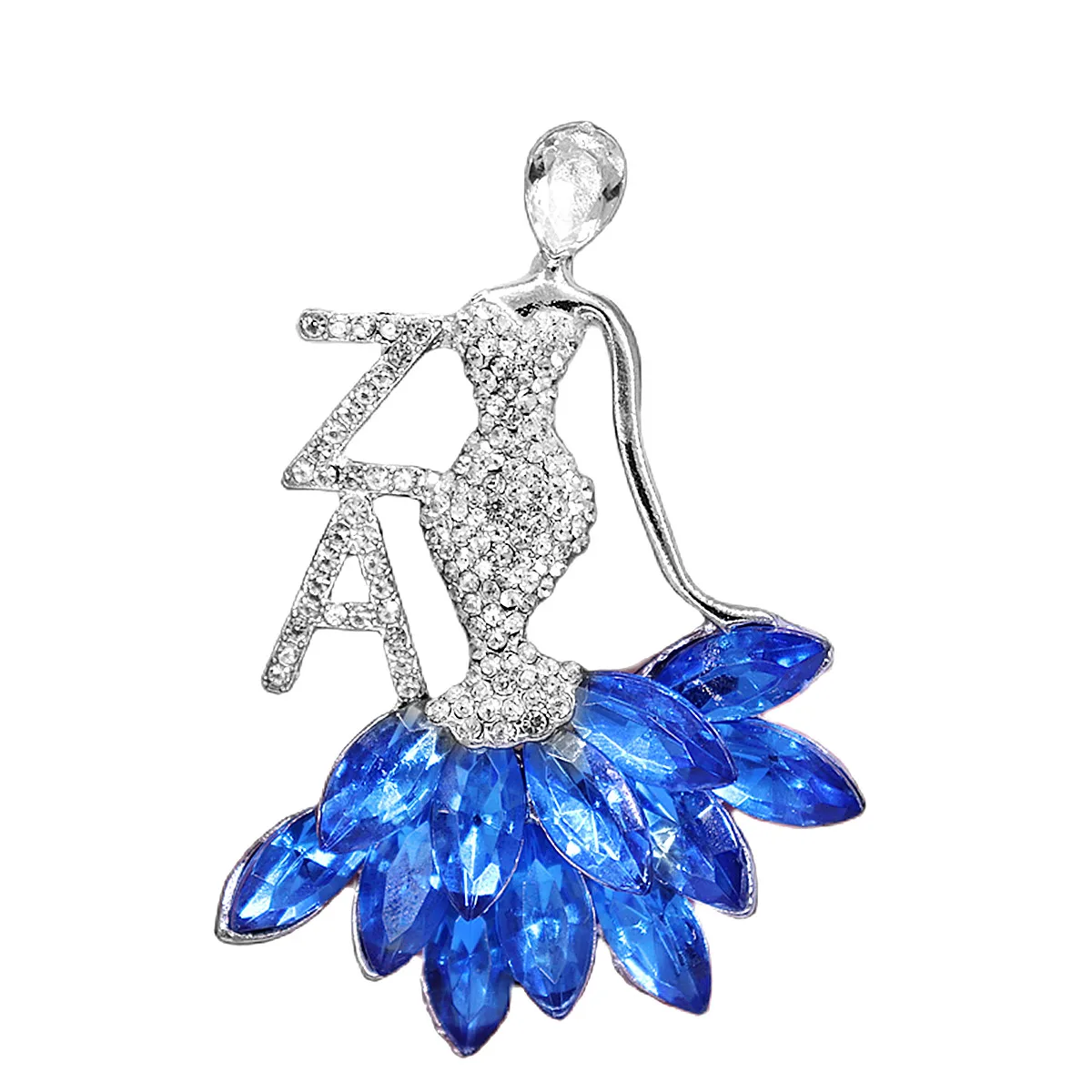 

Брошь с блестящими бриллиантами для танцев, леди, Сорора, клуба, знака Zeta Amicae, булавки с буквами ZA, ювелирные изделия