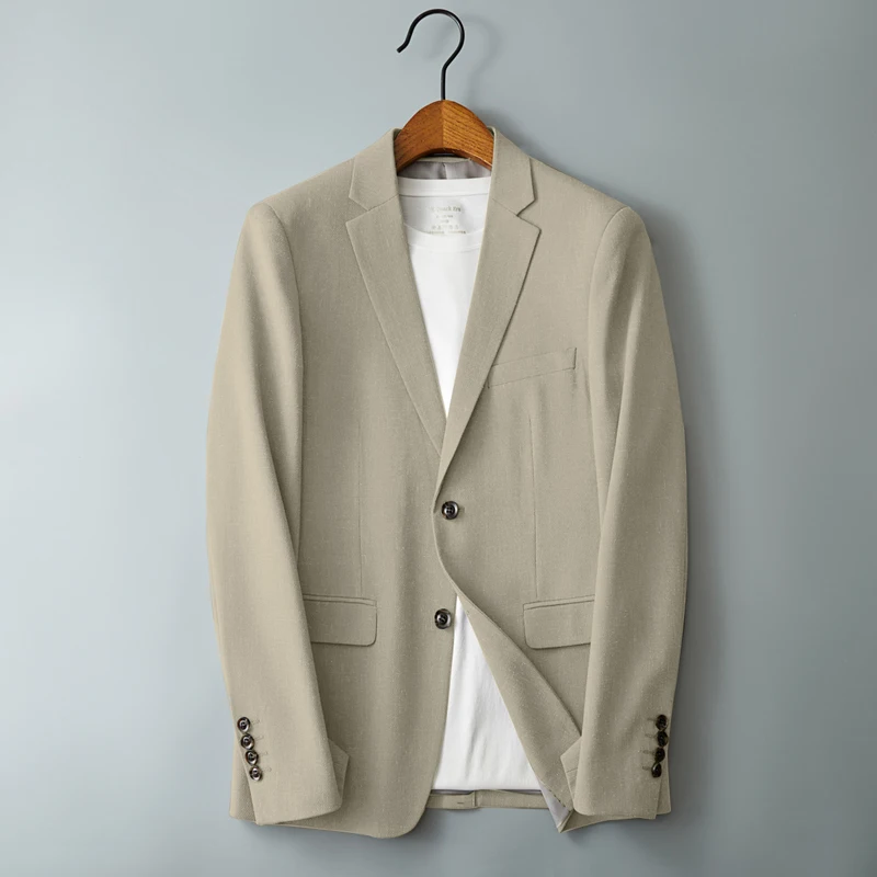 Main Push New Fashion Business Loose Small Suit Main Push Solid Color Two Button Casual Handsome Personality Clothing Men