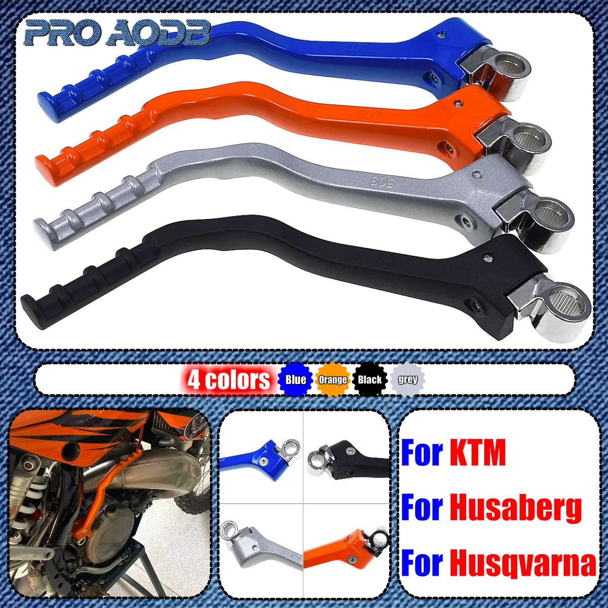 YANTUMR Motocross Kick Start Starter Hendelpedaal Voor KTM 250 300 350 400 450 500 525 530 EXC EXC-F XC XC-F XCW XCW-F SX SX-F 1998-2019 (Oranje 503