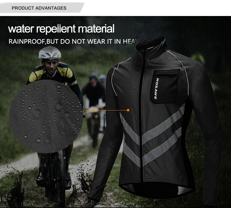 WOSAWE Cycling Jackets Summer Bicycle Jackets Windbreaker Lightweight MTB Sports Windbreaker Outdoor Sunscreen Riding Equipment