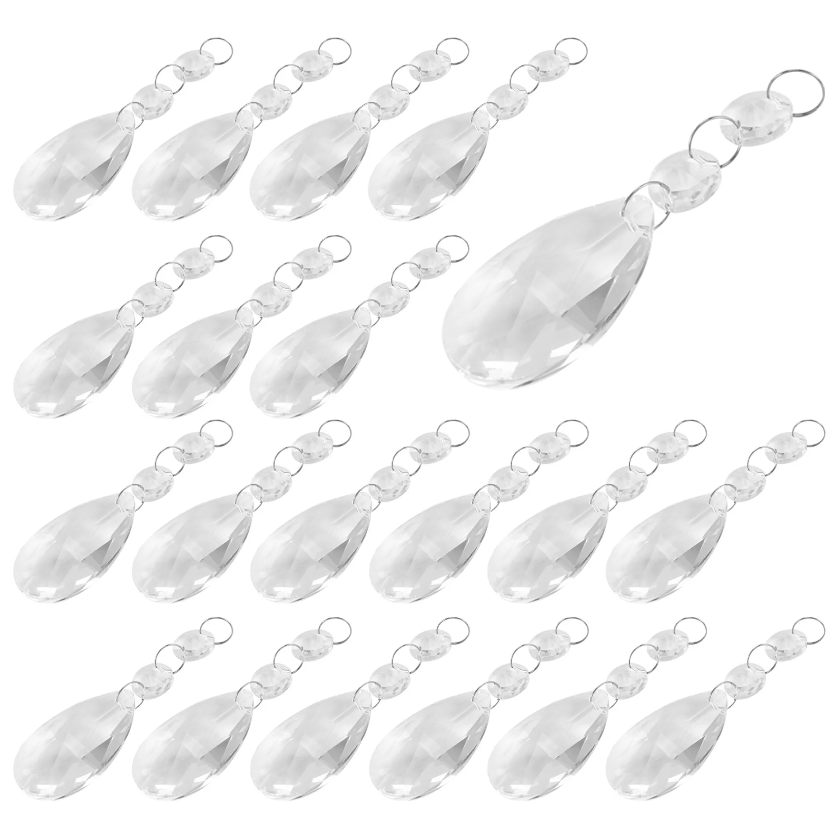 

Кристаллы для люстры 20 шт., подвески для люстры из искусственного кристалла, детали из бусин, подвесные кристаллы для люстры (50 мм, прозрачные)