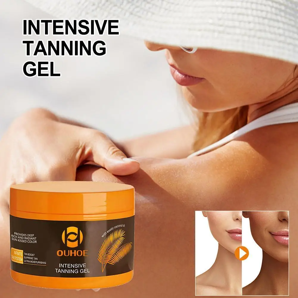 Gel de bronzare maro 150g, cremă naturală de accelerare a bronzării pentru bronzare în aer liber, îngrijire a pielii corpului, la soare_voghion.com