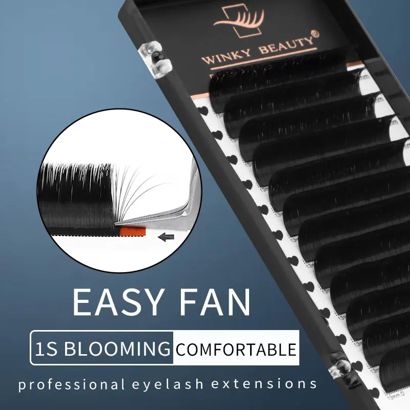 

Winky Beauty New Blooming flare Lashes 0.05/0.07 Automatic Fanning Lash faux mink Russia Volume eyelash extensions Auto Easy Fan