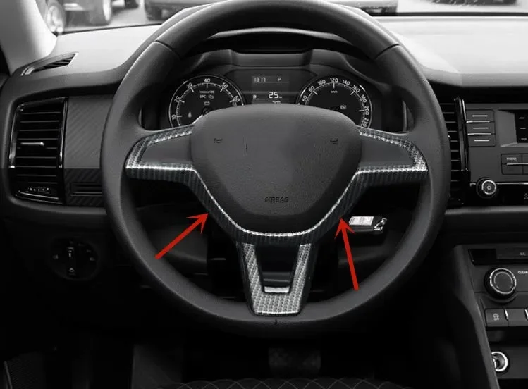 

For Skoda Kodiaq 2017-2019 High-quality ABS Chrome Steering wheel decorative frame Anti-scratch protection car accessories