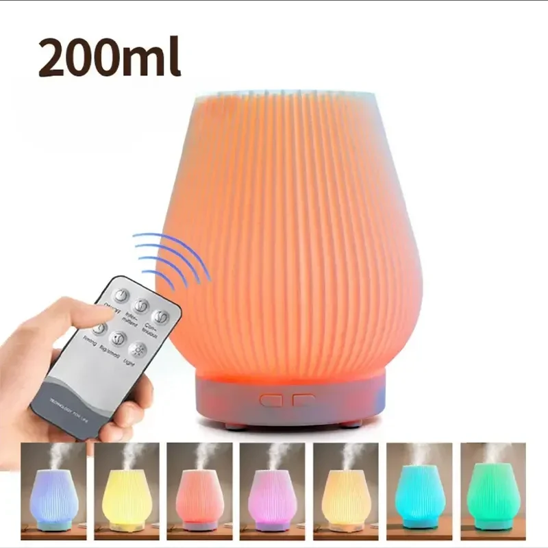 아로마 디퓨저 가습기 분무기 휴대용 가전 제품 200ml 전기 가습기 데스크탑 홈 향수 향수 led 불꽃
