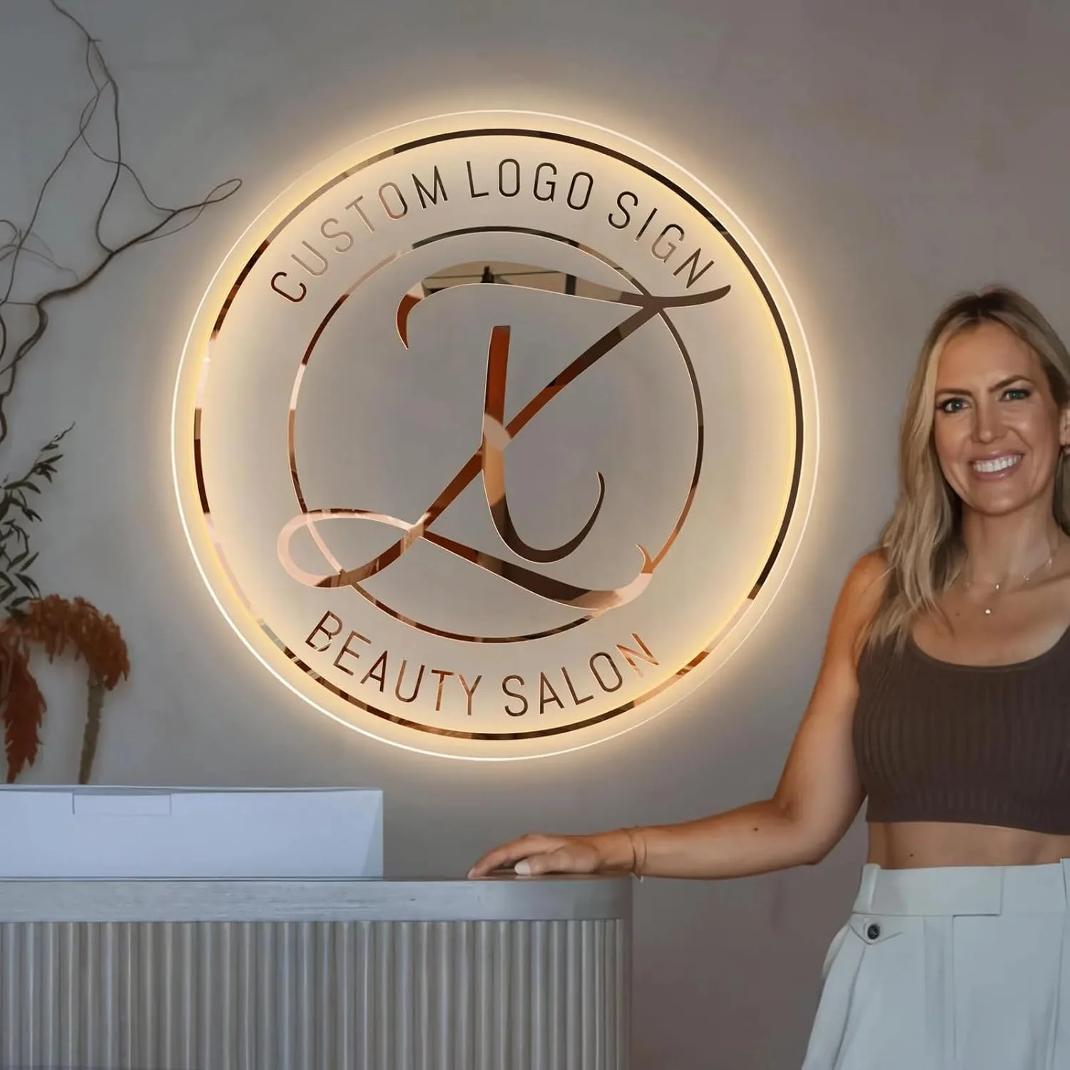 Customized 3D Led Sign Neon Acrylic Sign Business Logo Sign Office Bar Wall Decor Billboard Light Beauty Salon BACKLIT Signage