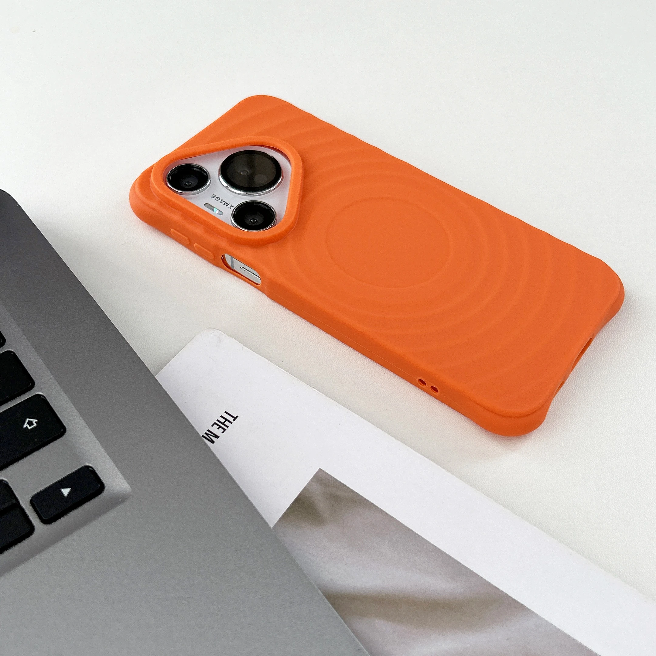 Wave Pattern Candy Color Shockproof Matte Phone Case with Protective Skin Cover