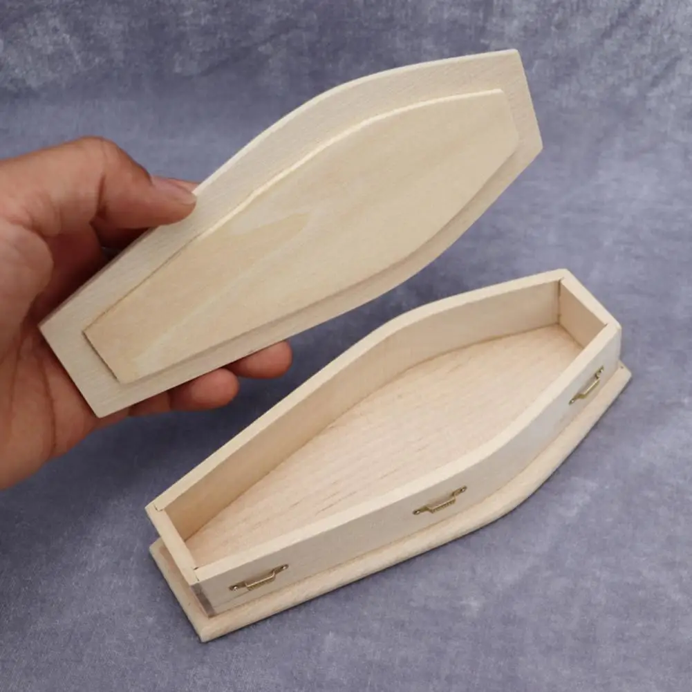 Wooden Coffin Small Decoration Mini Coffin Model Wood Furniture 1