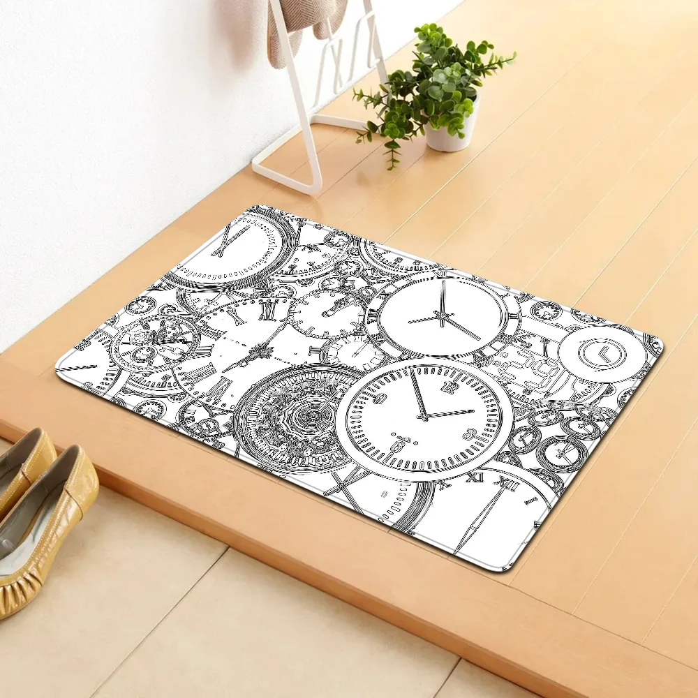 Time travel Room Mats Cheaper Anti-slip Modern Living Room Balcony Printed Welcome Rug 4