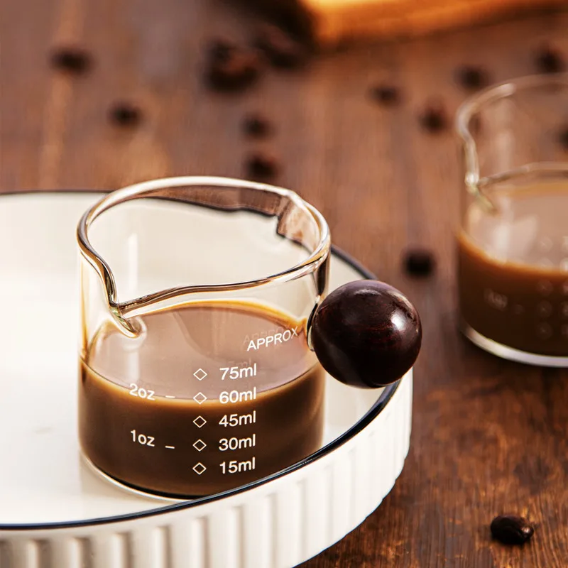 

100ml Double Mouth Milk Jugs Small Glass Milk Cup Espresso Mug High Temperature Resistant Glass Milk Sharing Cup Coffee Mugs