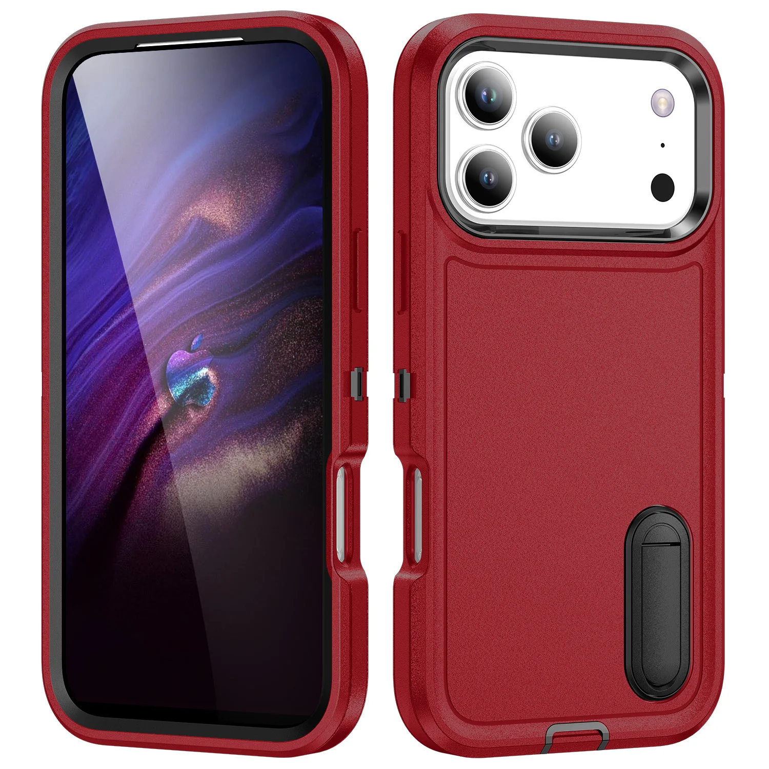 Heavy Duty Shockproof Defender Case with 3-Layer Protection and Adjustable Kickstand