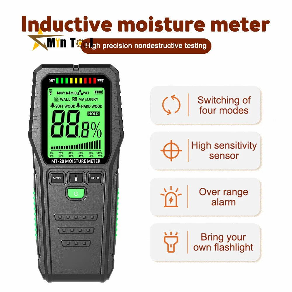 

Wood Moisture Meter Environmental Temperature Humidity Detection Moisture Detector for Home Improvement Tool