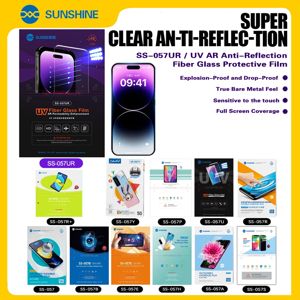 

SUNSHINE Hydrogel Film Sheet Flexible Screen Protector 057 Series for SS-890C Machine Cutter Plotter Laminas for All Phone