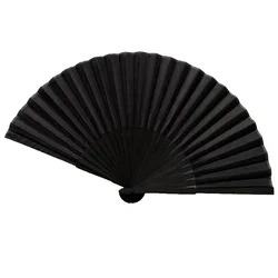 Elegant Black Vintage Chinese Hand Fan - Perfect for Dance, Weddings, and Parties (1pc fan)