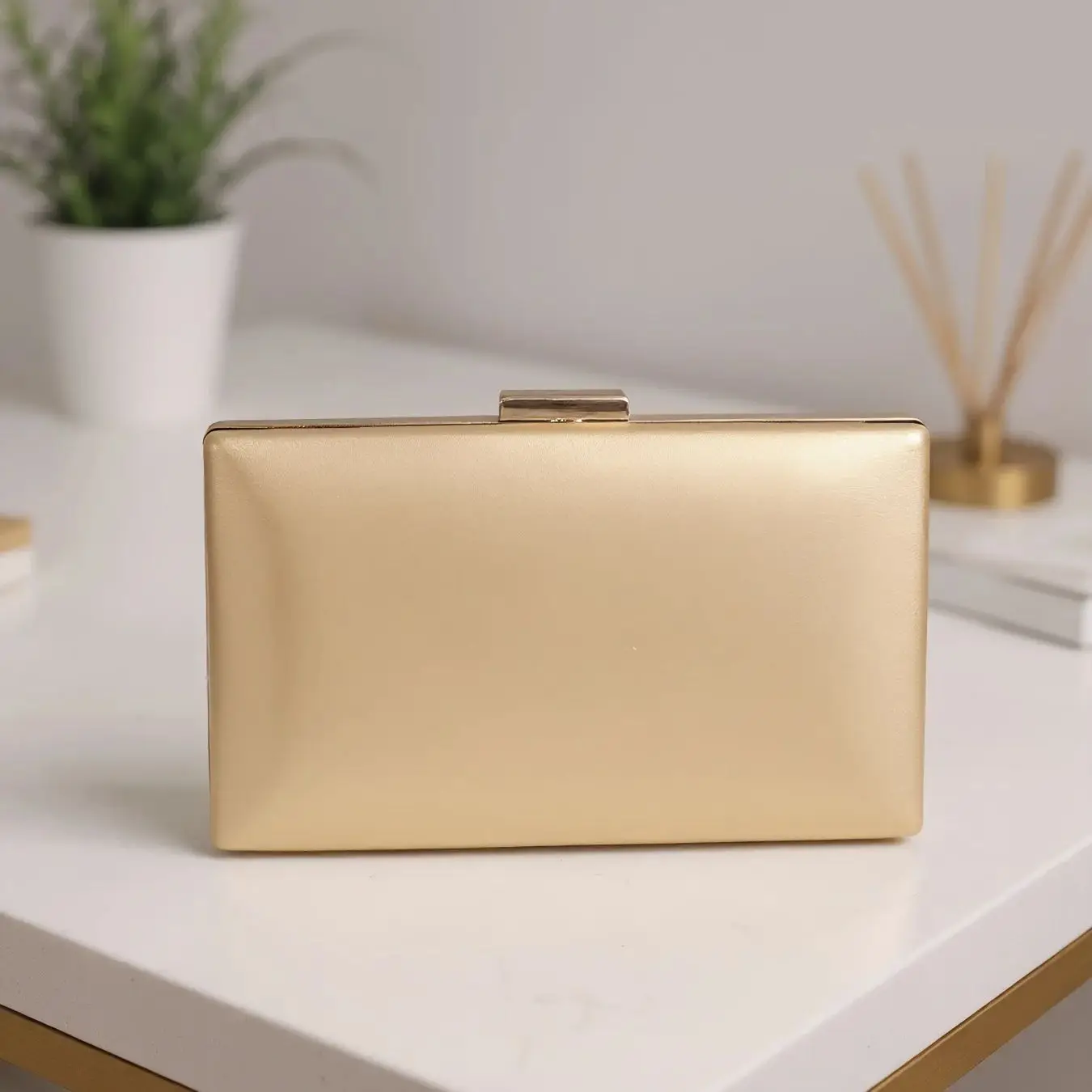 Golden Luxury Small Clutch Evening Handbag for Women