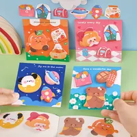 4 Pieces Cartoon Adhesive Cute Kawaii Notes Notepad Memo Pad Office School Supplies Stationery Sticker 2