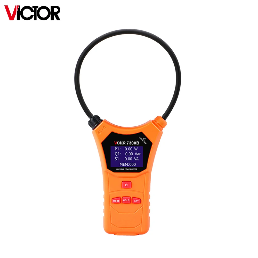 Victor 7300B Pinza A Serpentina Flessibile Misuratore Di Potenza Trifase Clamp-On Palmare Gamma Automatica Ac Corrente Di Dispersione Rockwell Tester