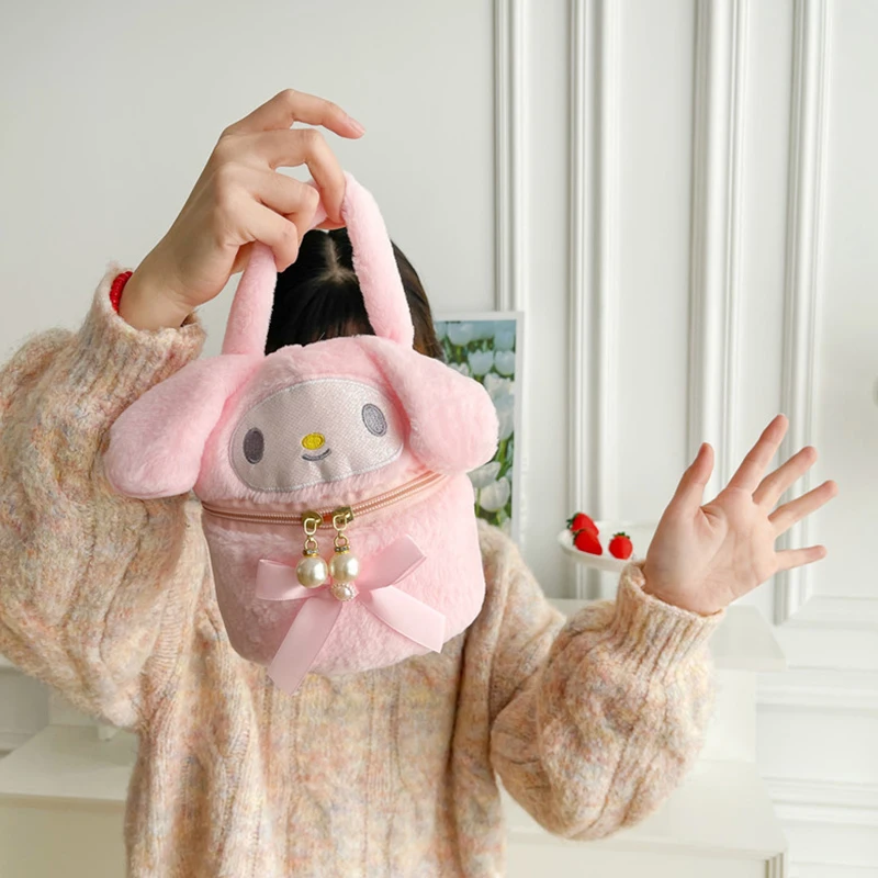 

Cartoon Plush Bag Cute Shoulder Bag Backpack Tote Bag Handbag Plushies Storage Bag Gift For Girl