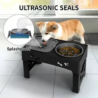 5 Adjustable Height for Different Needs 3 in 1 Pet Feeder Two Bowls One Lift Anti-upset High Neck Guard Slow Food Basin Pet Bowl 6