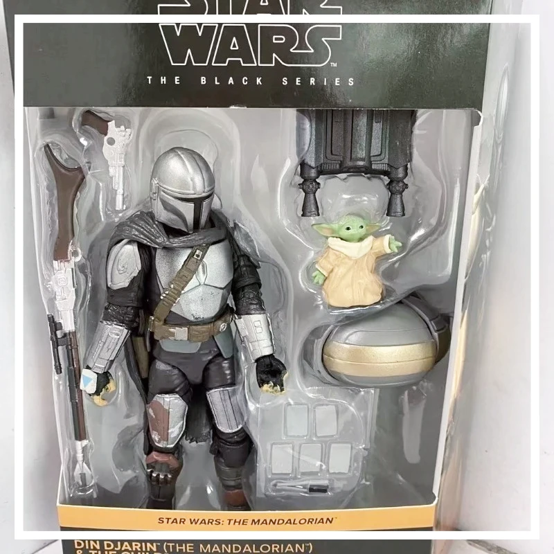 20Cm Black Series Star Wars Din Djarin The Mandalorian And The Child Baby Yoda Action Figure Kids Model Toys Doll Regali Di Compleanno