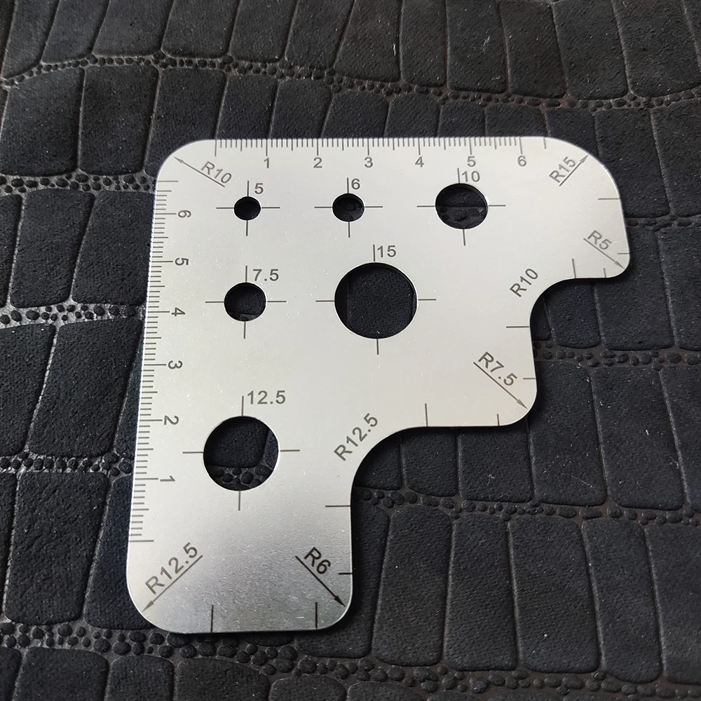 Leather Cutting tool Corner Cutter Circle Ruler Metal Drawing Ruler Circle Leather Punch Templates DIY Craft Tools