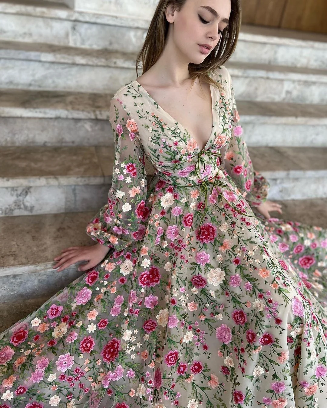 a line prom dress long sleeve Black A Line Long Sleeve Half High Neck Lace Patchwork Maxi Prom Dress, Black / L