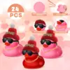 24 /72Pcs Valentine's Day Mini Rubber Duck , Valentine Rubber Duck in Bulk Bath Toys for Kids Valentines Classroom Gift Exchange 5