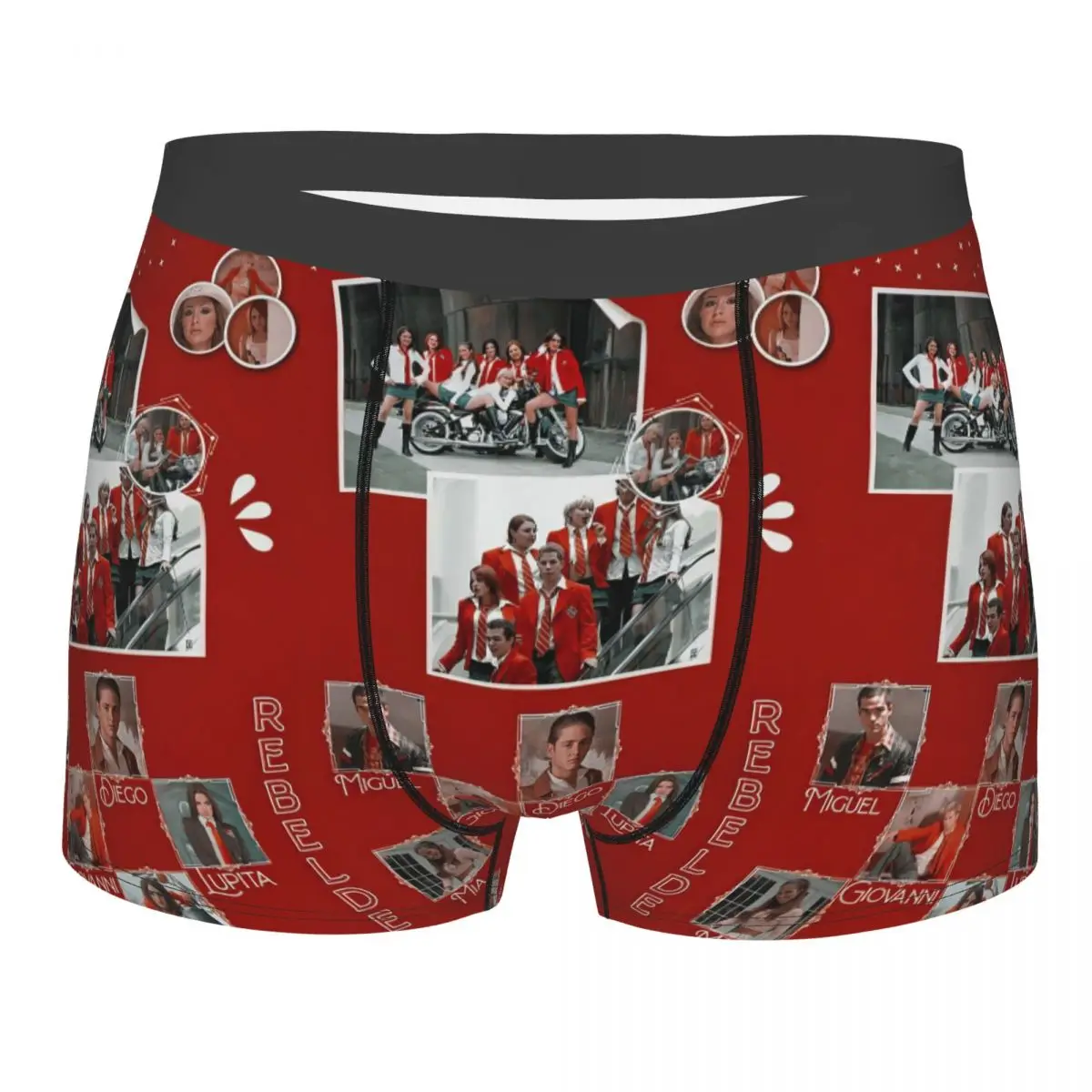 

Printed Boxer Red Rebelde Collage Shorts Panties Men Underwear Mexican Soft Underpants for Homme