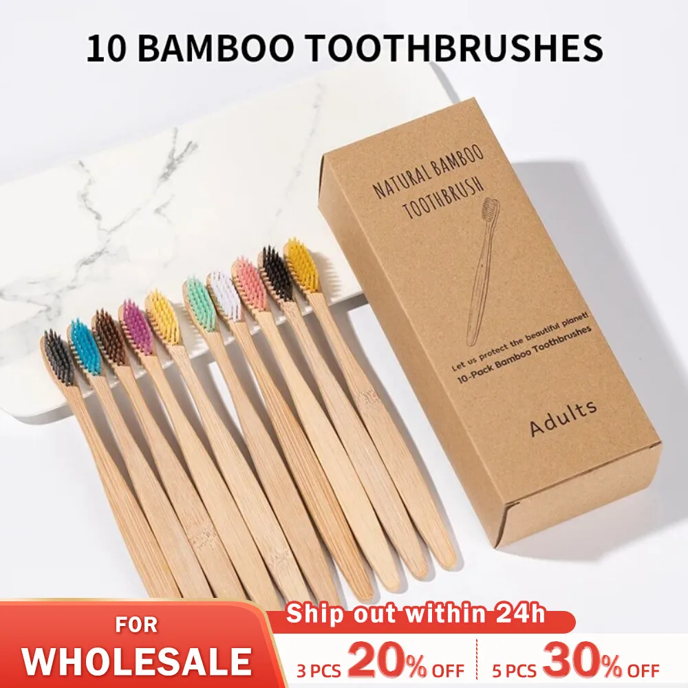 Single-Cowhide-Wrapped-Bamboo-Toothbrush-Set-Natural-and ...
