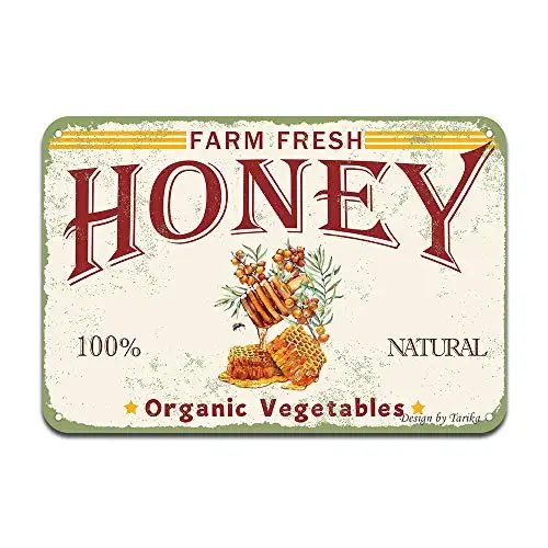 

Farm Fresh Honey 100% Nature Organic Vegetables Iron Poster Painting Tin Sign Vintage Wall Decor for Cafe Bar Pub Home Beer Deco