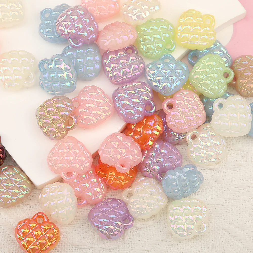 

Cordial Design 20*21MM 100Pcs Jewelry Findings & Components/Heart Shape/DIY Hand Made Accessories/Acrylic Beads/Aurora Effect