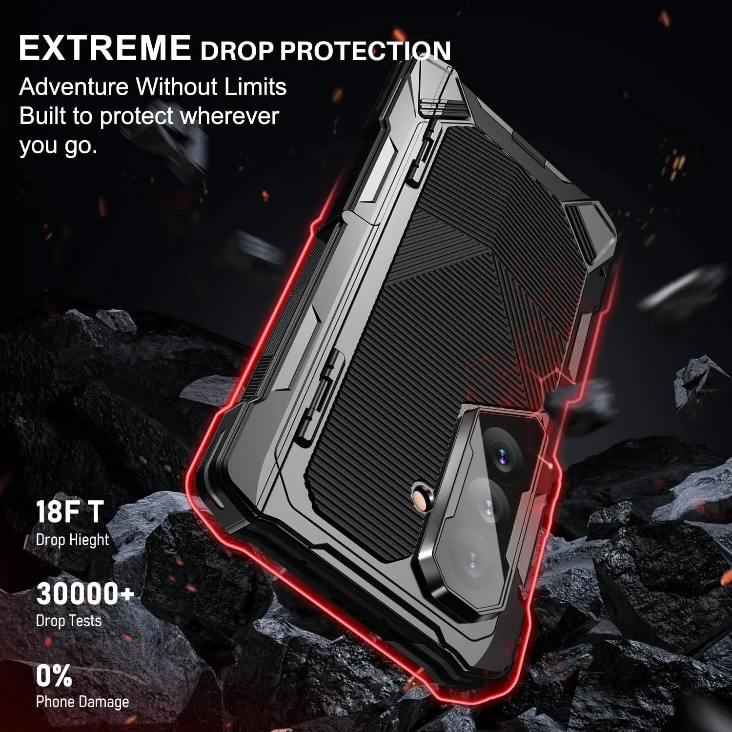 Ultra Durable Metal Bumper Heavy Duty Shockproof Rugged Case with Screen Protector