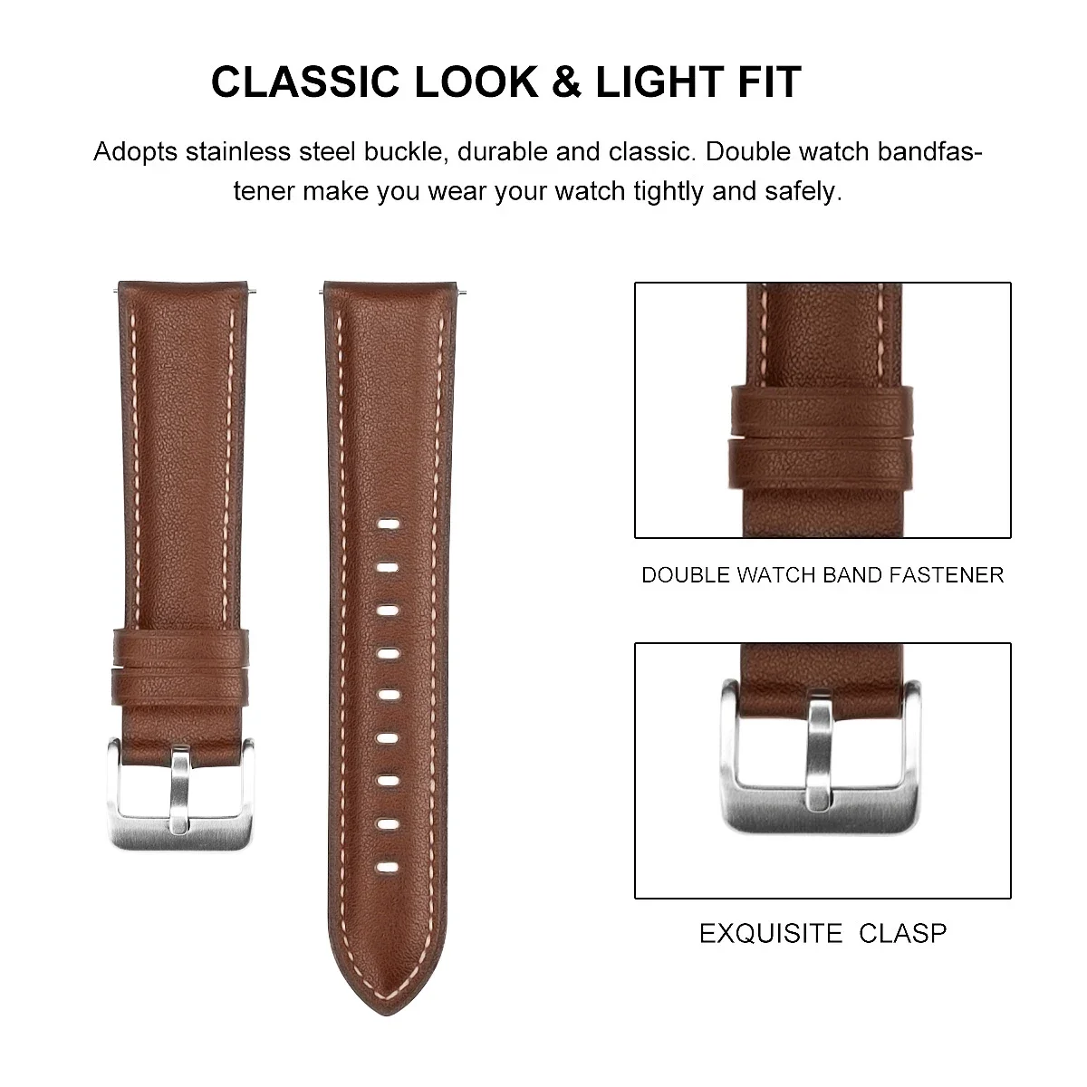 Premium Leather Band Strap, Multiple Size Options,
