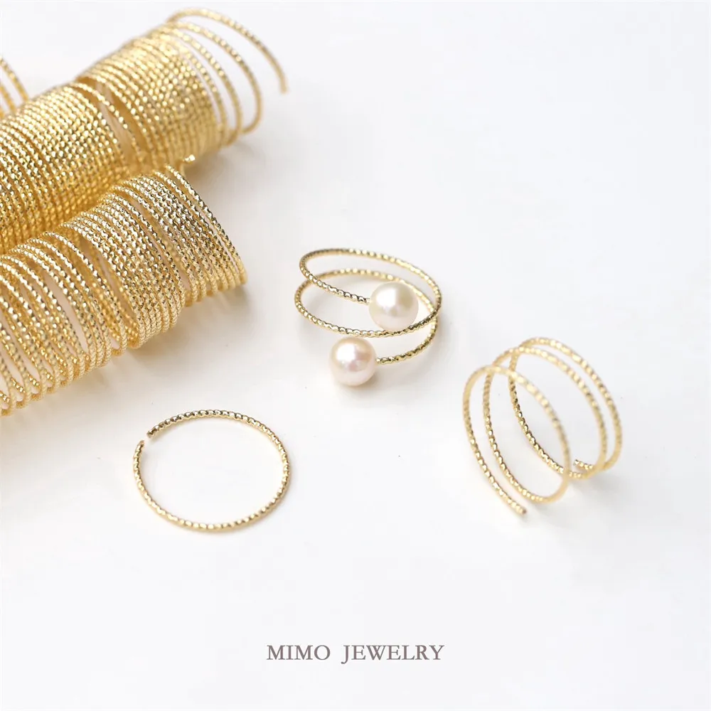 

14K Gold, Copper, Plated Gold, Flower, Thread, Memory Ring, Basic Ring, Beaded DIY Accessories M-772