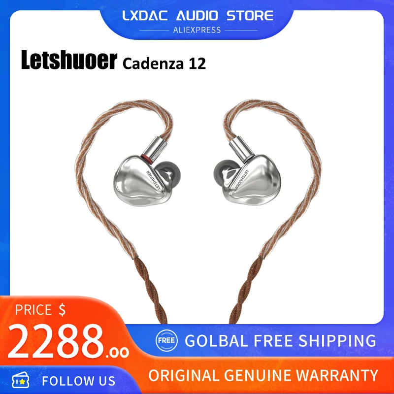 

LETSHUOER SHUOER Cadenza 12 Wired Best In Ear IEMs HIFI Earphone Flagship 12 Hybrid Driver Monitor with 2.5/3.5/4.4mm Plug Cable