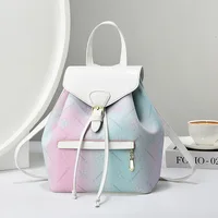 High Quality Patterned Leather Women's Backpack 2024 New Student Backpack Versatile Crossbody Bags Gradient Color Women's Bag 1