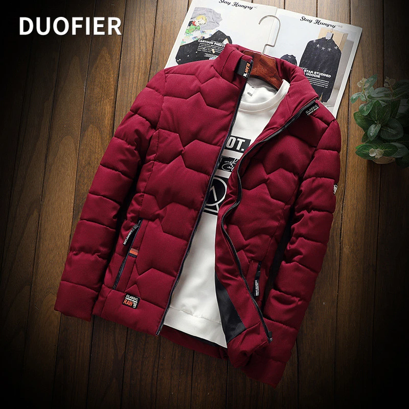 Autumn Winter New Men Jackets Solid Fashion Trend Casual Thickened Cotton Clothes Slim Baseball Coats Zipper Down Warm Jacket long down puffer coat