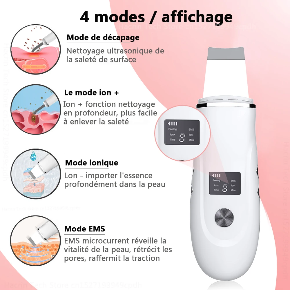 Nettoyeur Ultrasonique Pour Le Visage - Exfoliant Anti Points Noirs Et Pores - Neuf