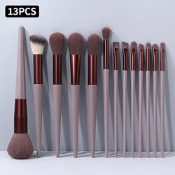 Complete 13 - Piece Professional Makeup Brush Set (Brown)