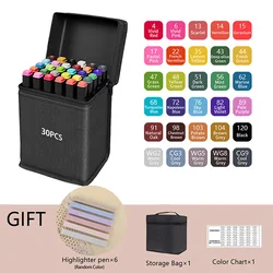 Vibrant Colors Dual Tip Permanent Art Markers for Illustration and School Supplies (30PCS)