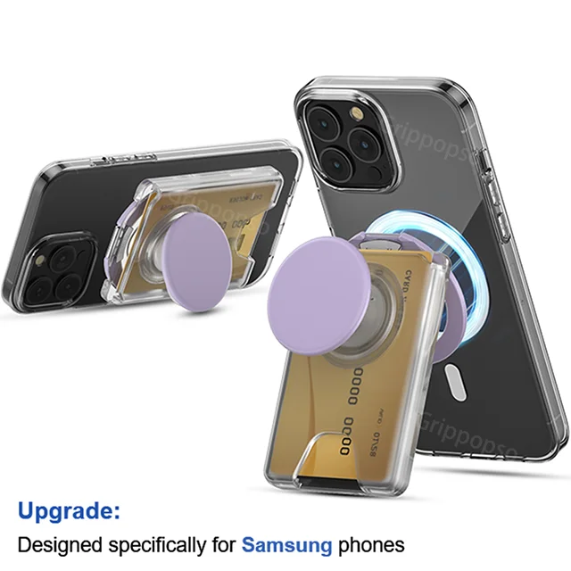 popsoGrip Für Samsung S25/S24 Serie Magnetische Brieftasche Mit Verstellbarem Telefon Halter Stehen Grip Für iPhone Magnetische Karte Brieftasche hol
