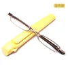 Flip Top Cover Fashion Mini Spring Frame Reading Glasses Resin Lens Portable Pen Reading Glasses for Men and Women Oculos Gafas 4