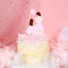 Mother #039 s Day Mother And Daughter Cake Topper Dream Cake Rim Insert Dessert Baking Cake Decoration For birthday Party Supplies tanie tanio CN (pochodzenie) Tektura Ślub i Zaręczyny przyjęcie urodzinowe THANKSGIVING Na imprezę Walentynki Na Dzień Matki Postać rysunkowa