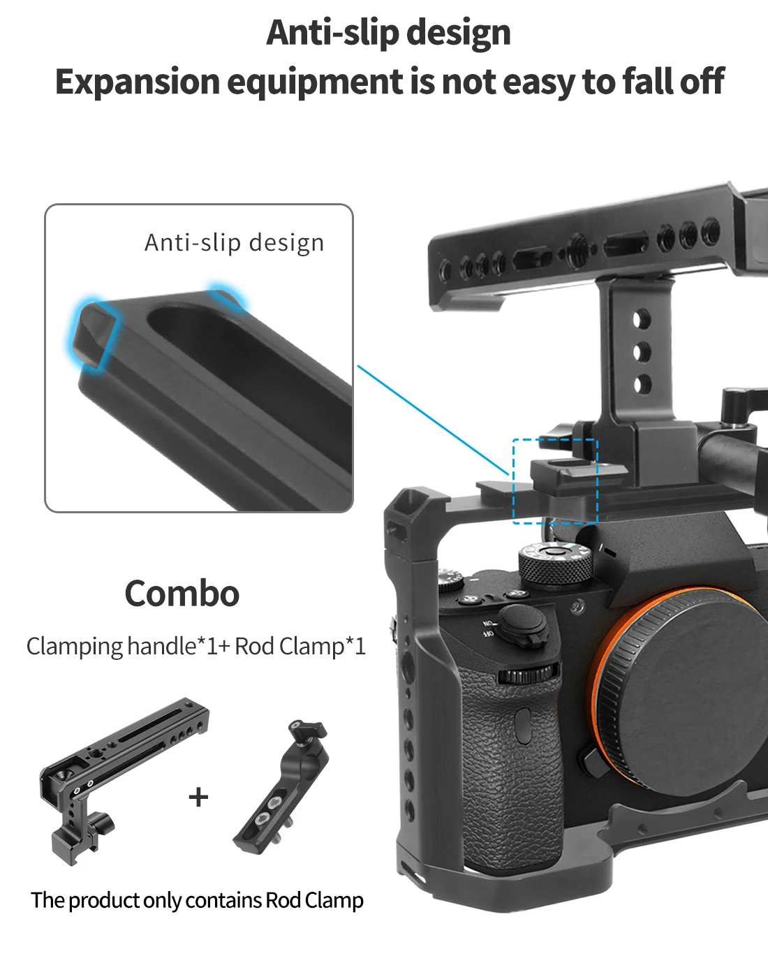 Standard 15mm Single Rod Clamp Quick Release Adapter with NATO Safety Rail 1/4 S