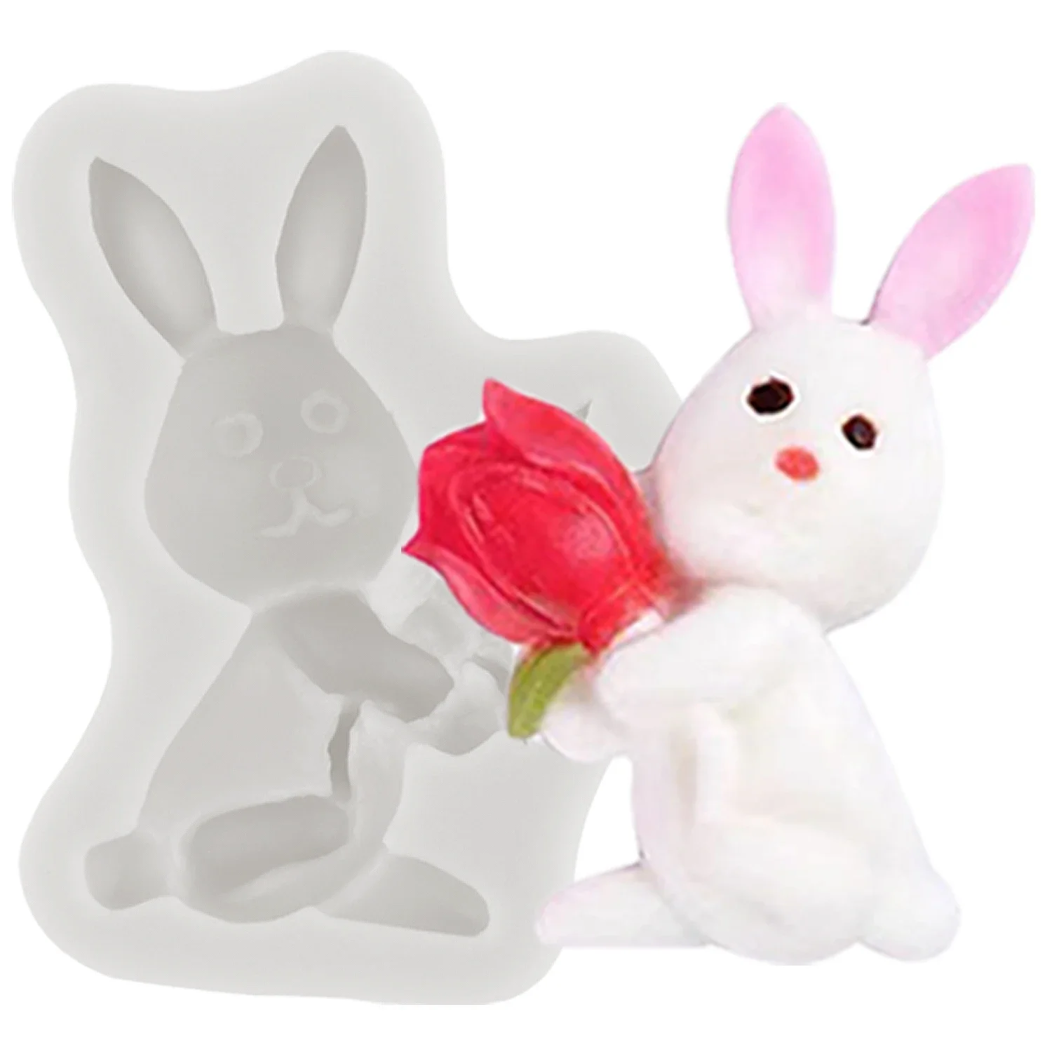 

Easter Bunny Silicone Mold DIY Rabbit Fondant Mould Sugarcraft Cake Decorating Tools Chocolate Gumpaste Molds Kitchen Gadget