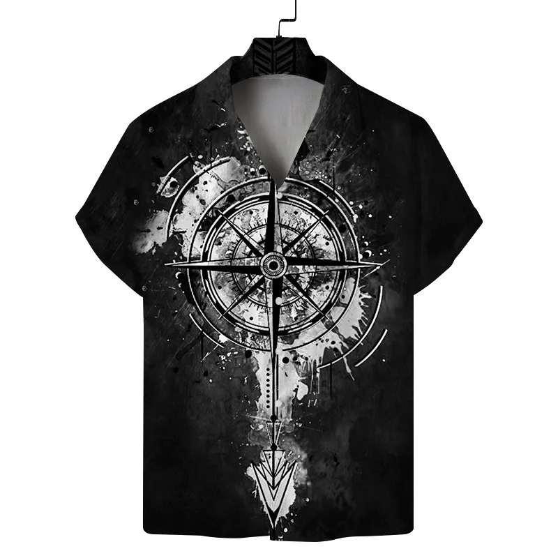 thumbnail image 1 of Camisas con ilusión óptica pop para hombre, ropa con estampado 3D, camisas hawaianas de playa, blusas de manga corta Y2K, ropa vintage, blusa con solapa, 1 of 5